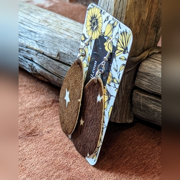 2/$12 NWT Handcrafted Hair On Teardrop Earrings With Silver Fish Hook Wire - Picture 2 of 5